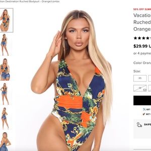 Vacation Destination Ruched Bodysuit